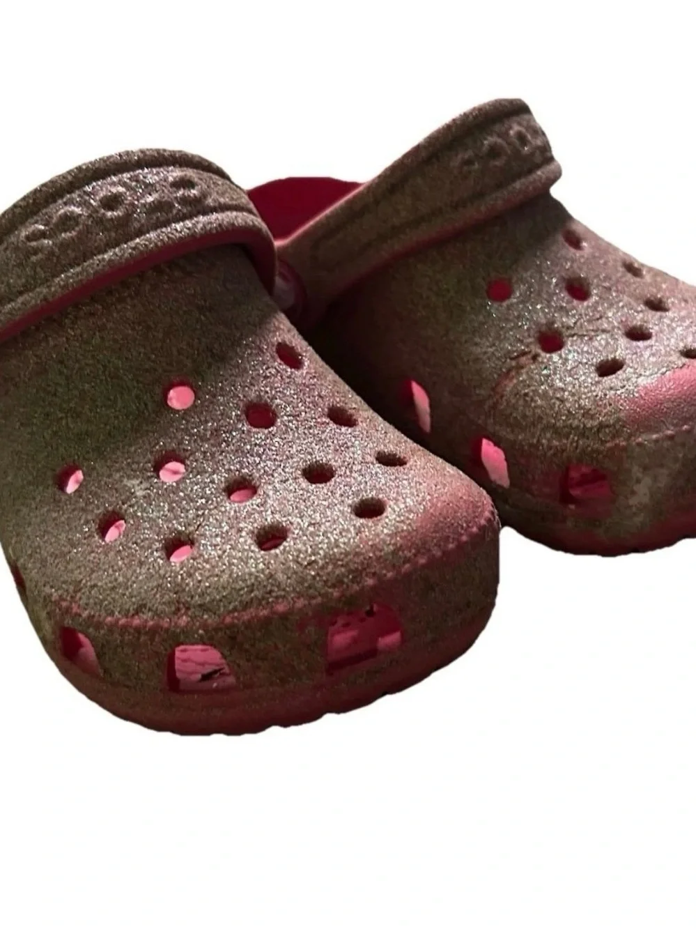 Toddler Girl Pink Glitter Crocs Size 8